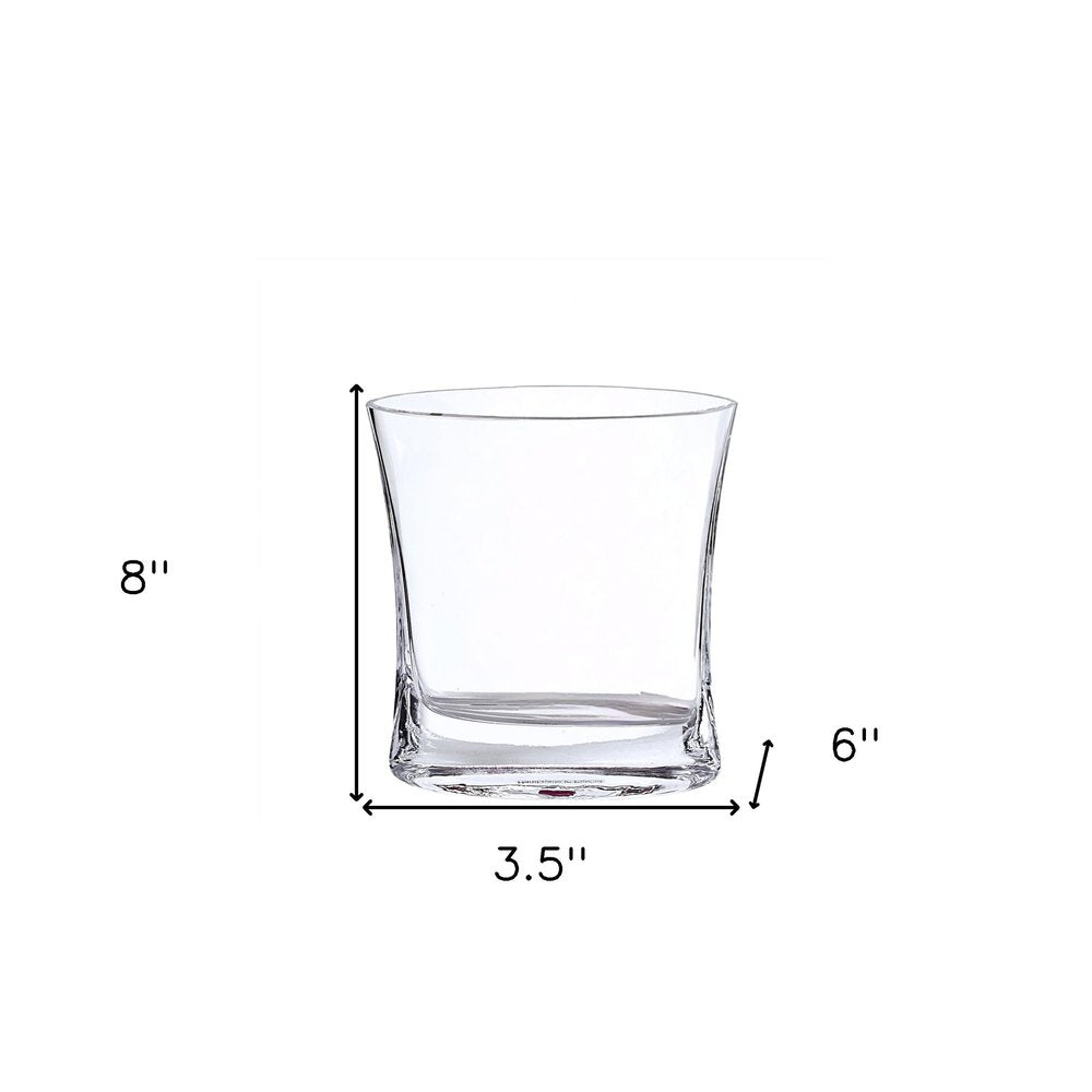 7" Clear Oval Crystal Glass Table Vase