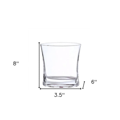 7" Clear Oval Crystal Glass Table Vase