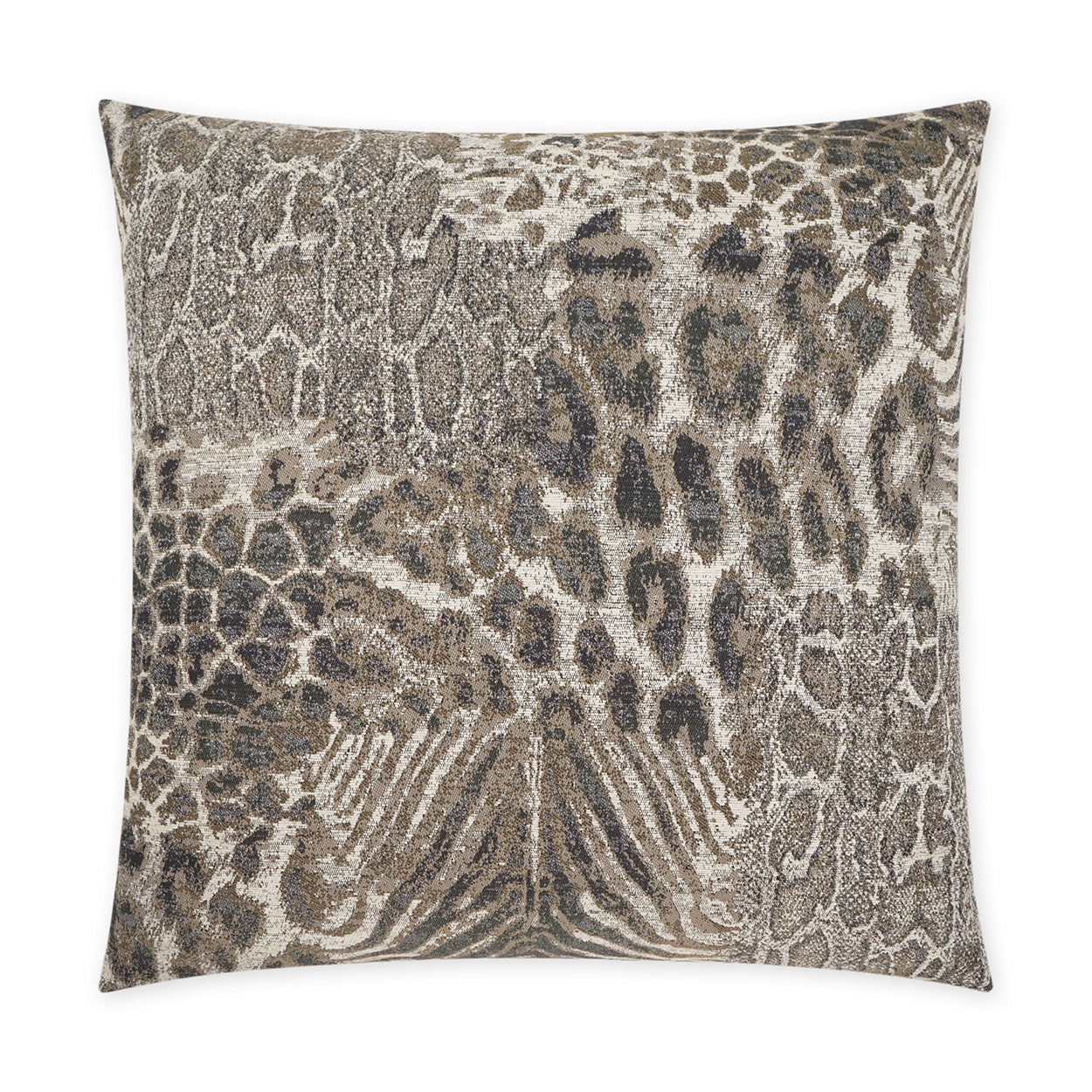 D.V. KAP HOME   24" x 24" Serengeti Pillow - Grey Animal    - 3760-G-2424