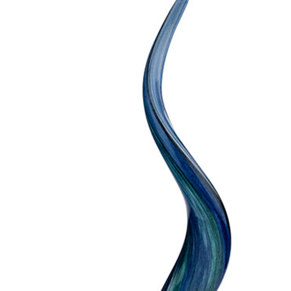 19" Blue and Green Murano Glass Modern Abstract Tabletop Sculpture