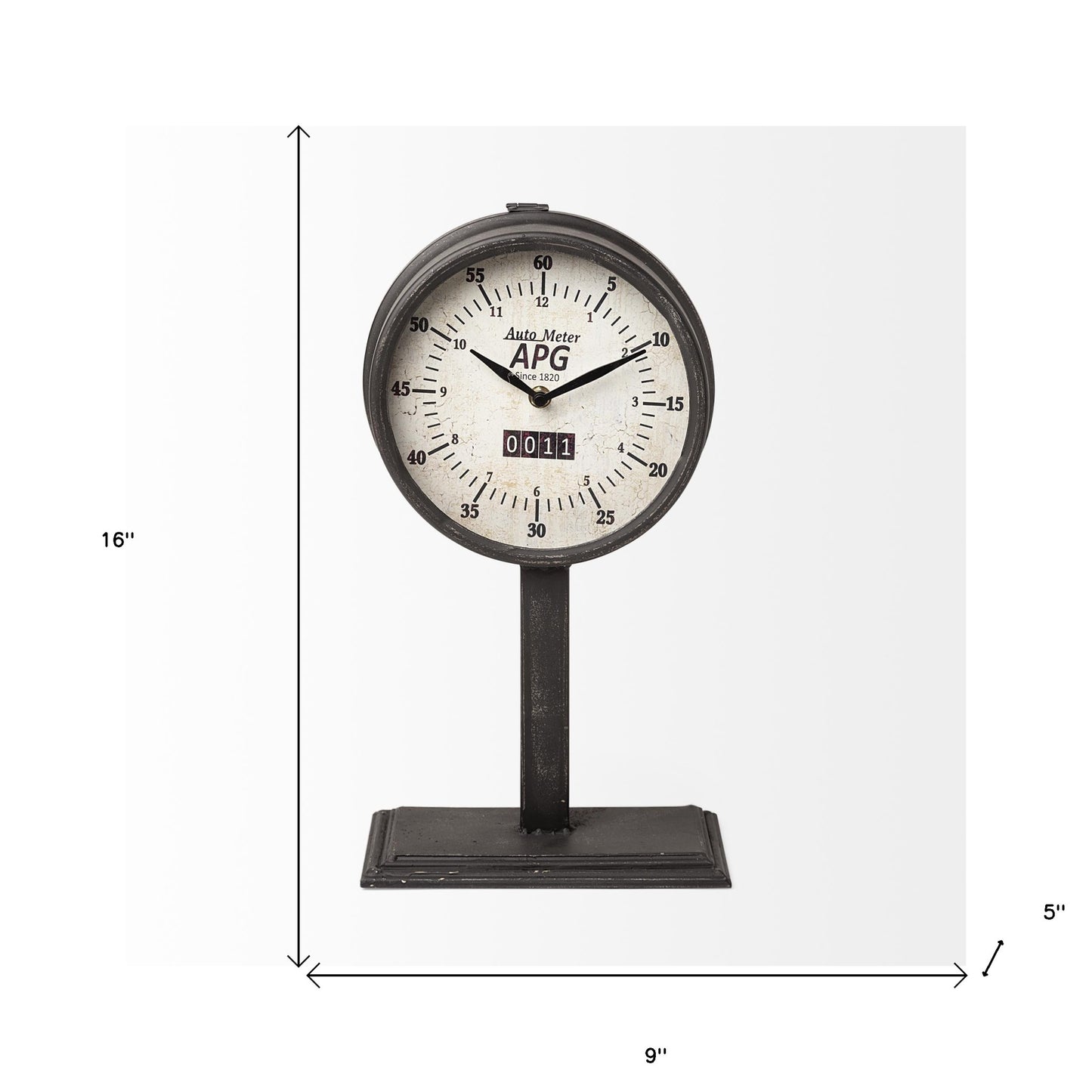 Rectangular Table Clock With Automobile Speedometer Style