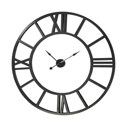 54" Round Xl Industrial Style Wall Clock With Open Face Desing