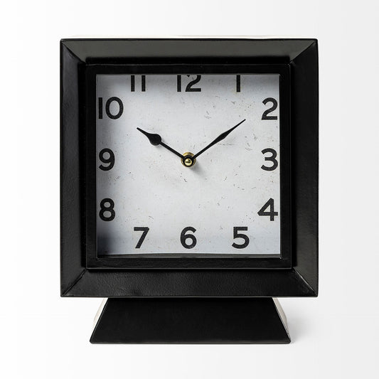 Black Metal Square Desk  Table Clock