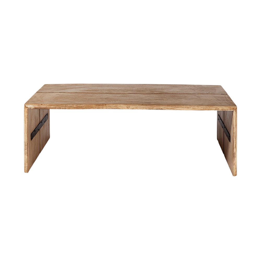 48" Brown Solid Wood Coffee Table