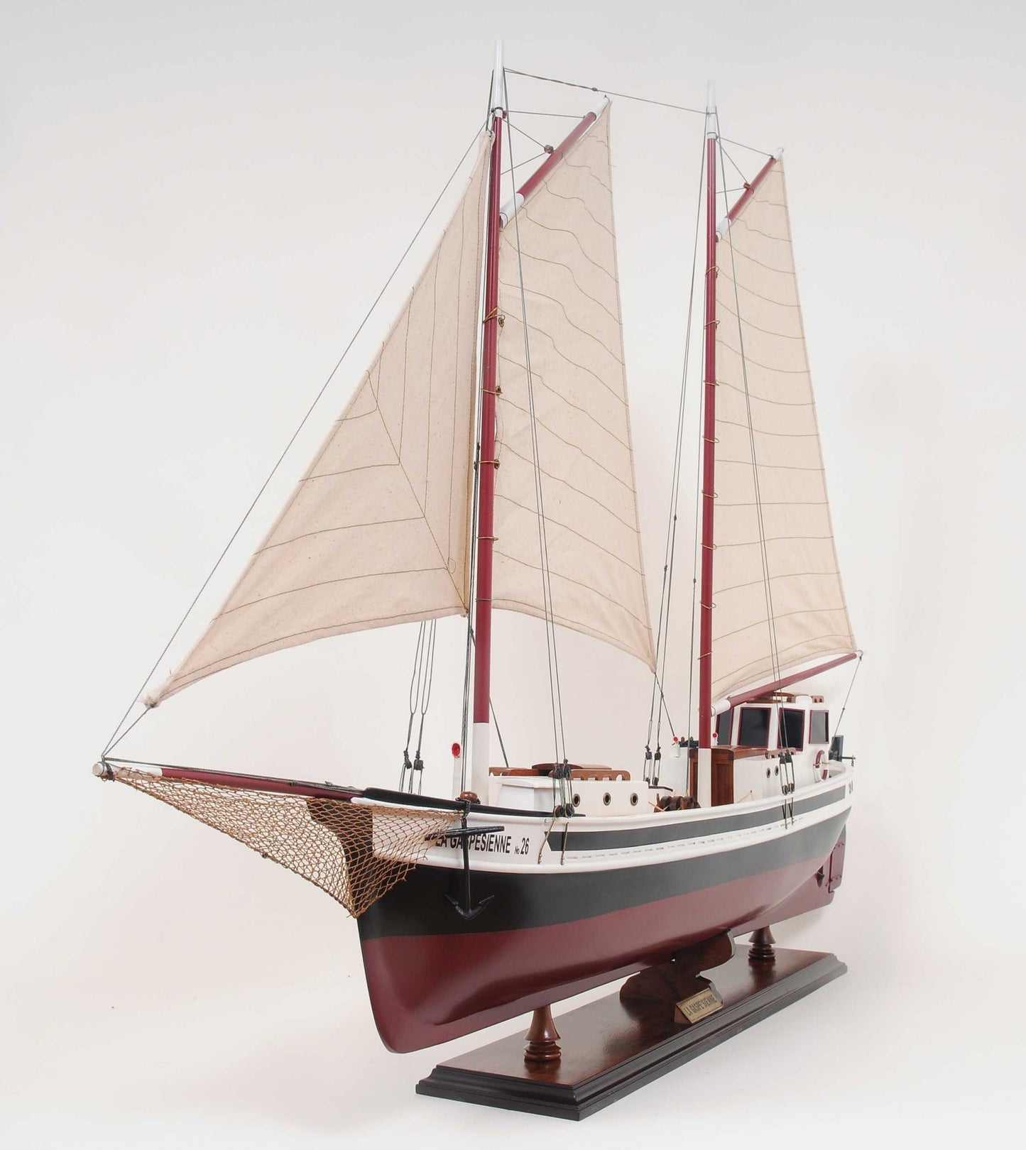 Sailboat Model With Solid Wood Base