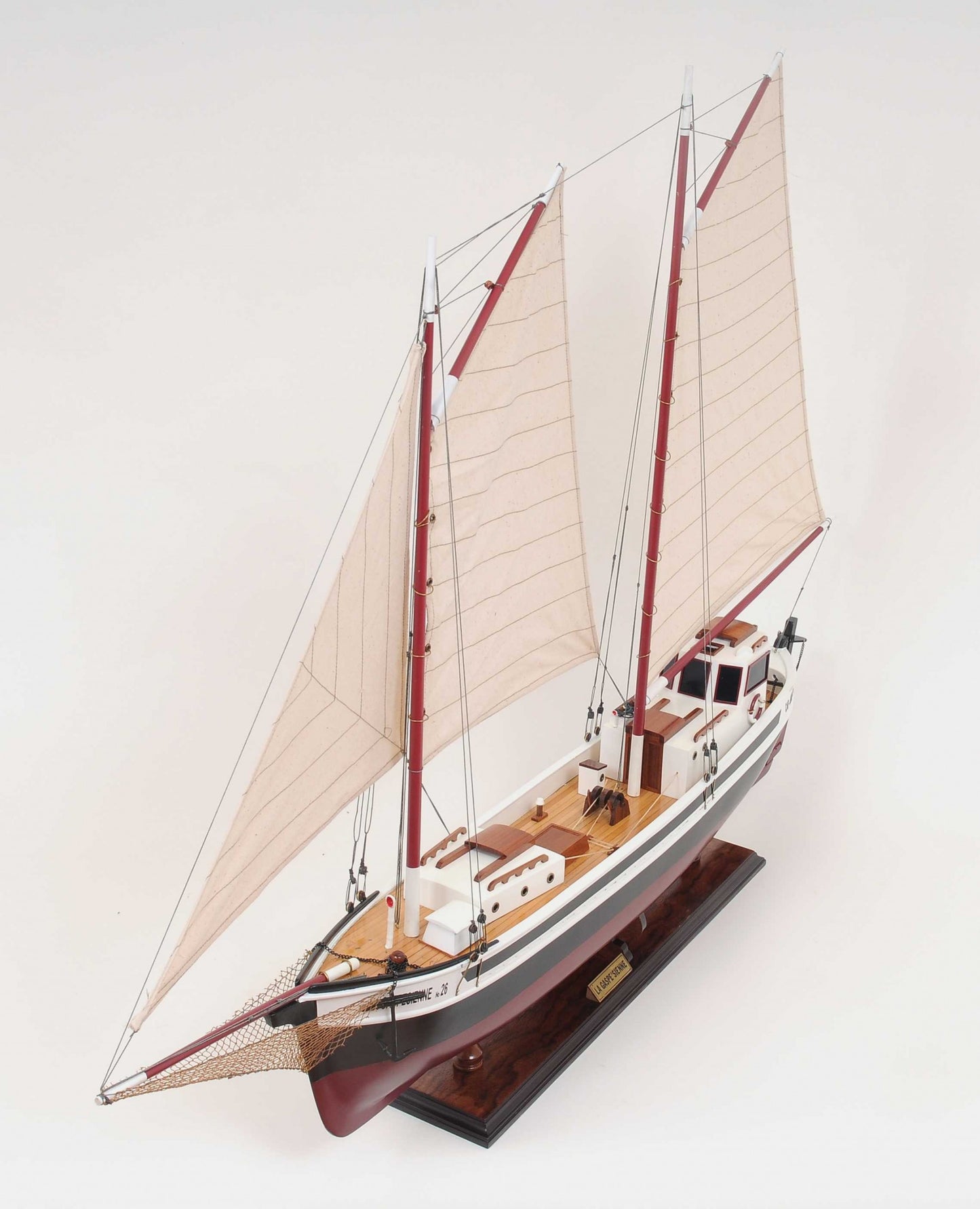 Sailboat Model With Solid Wood Base