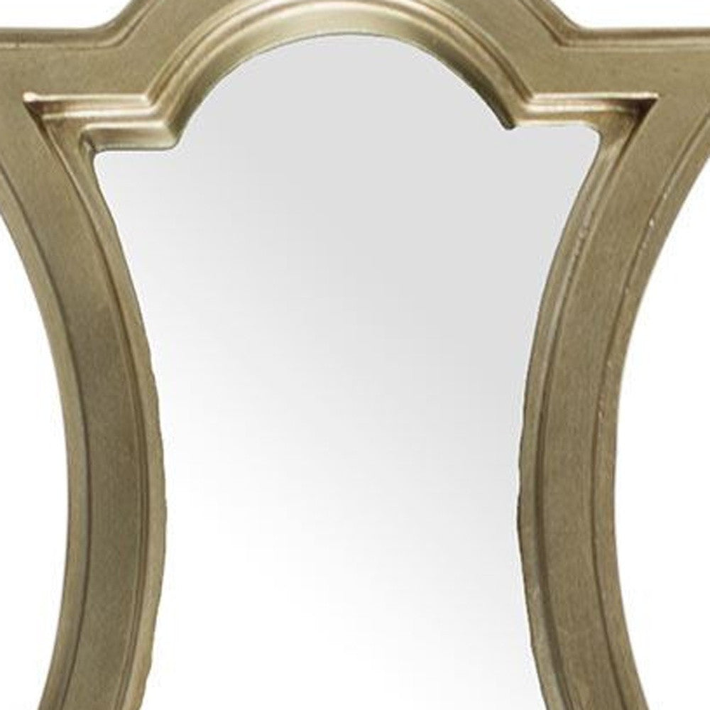 16" Gold Abstract Wood Framed Accent Mirror
