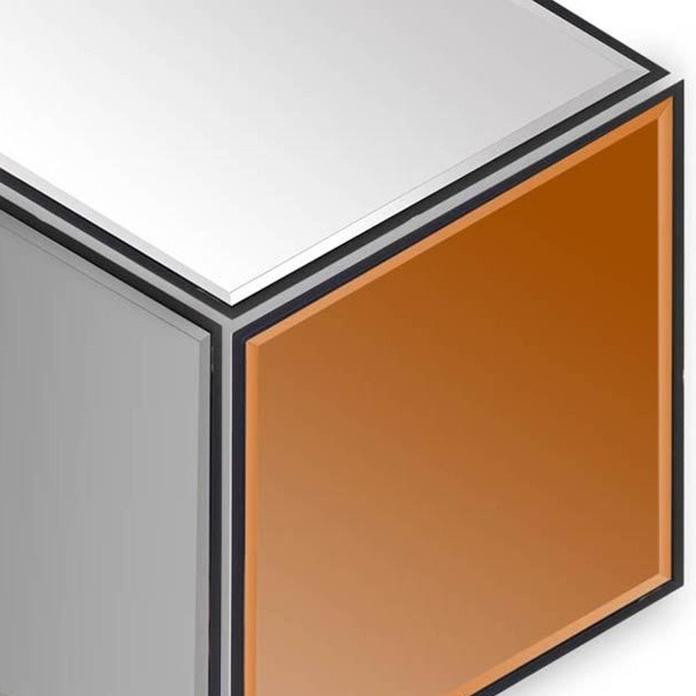 10" Gray Hexagon Metal Framed Mirror Set