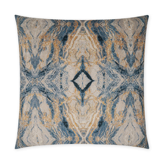D.V. KAP HOME   24" x 24" Leonna Pillow - Sapphire Glam, Abstract    - 3764-S-2424