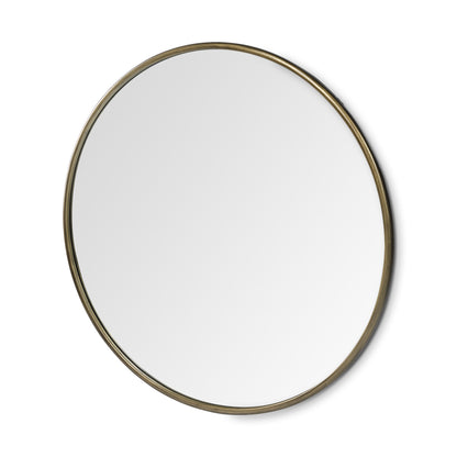 47" Gold Round Metal Framed Accent Mirror