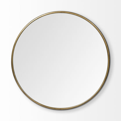 47" Gold Round Metal Framed Accent Mirror