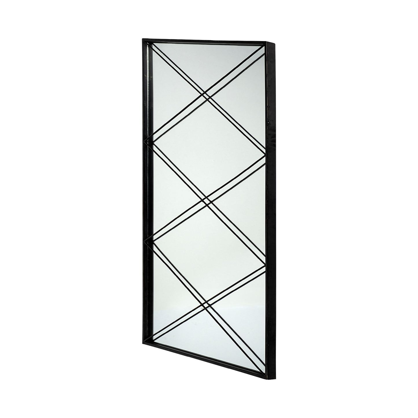 Black Rectangle Full Length Hanging Metal Mirror