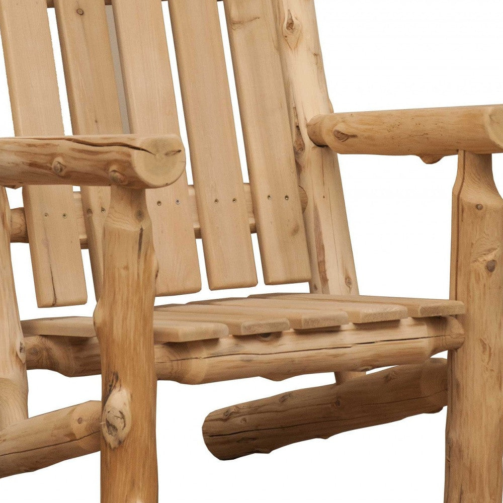 27" Natural Solid Wood Indoor Outdoor Arm Chair