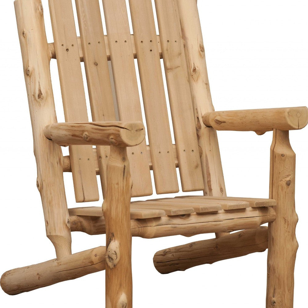27" Natural Solid Wood Indoor Outdoor Arm Chair
