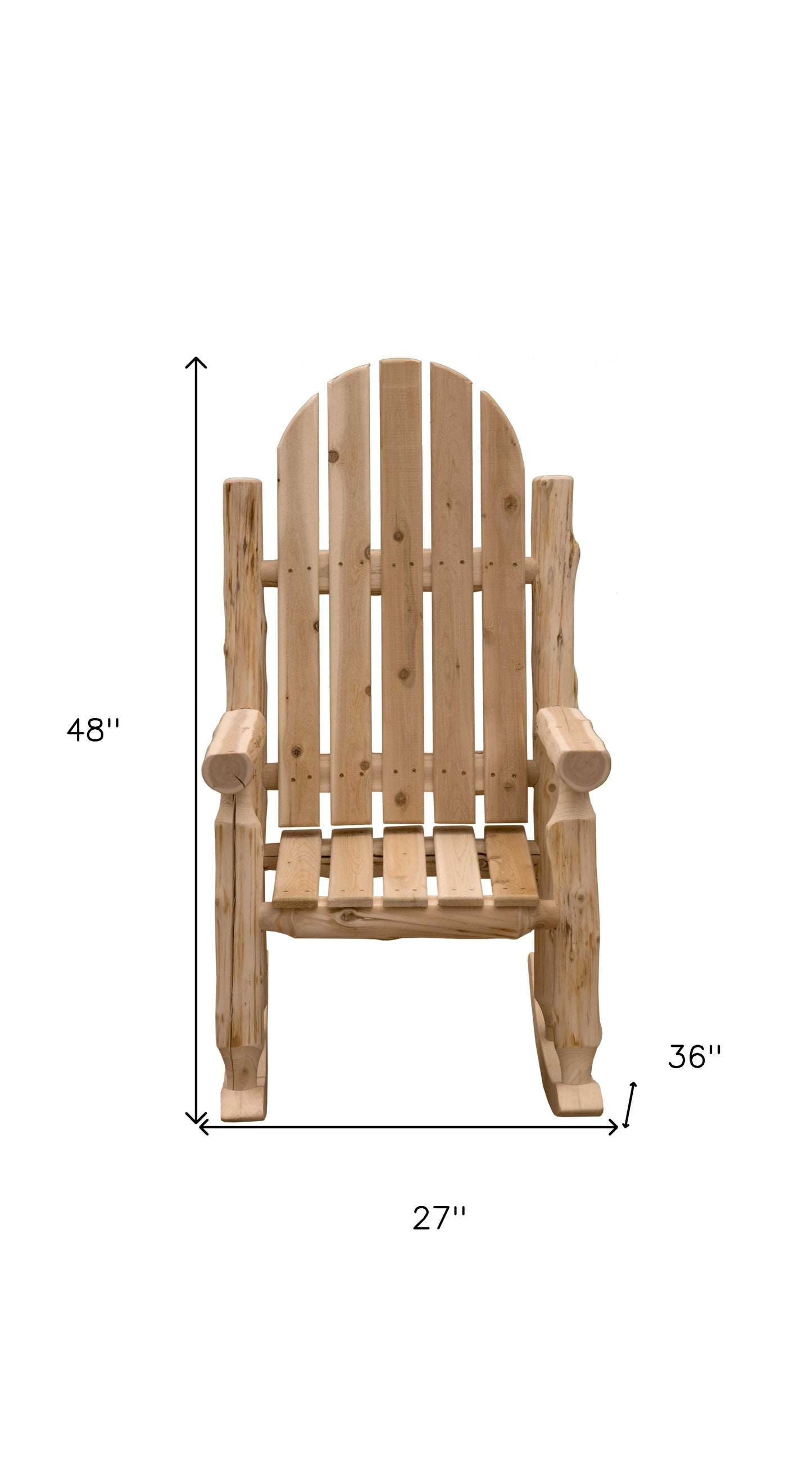 27" Natural Wood Solid Wood Indoor Outdoor Rocking Chair