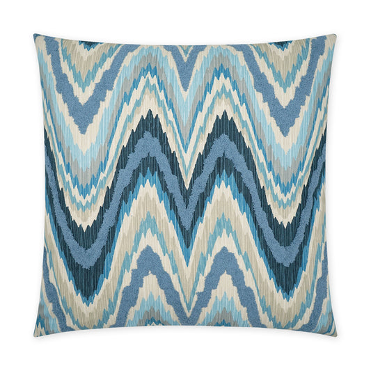 D.V. KAP HOME   24" x 24" Artisanship Pillow - Blue Abstract    - 3765-B-2424