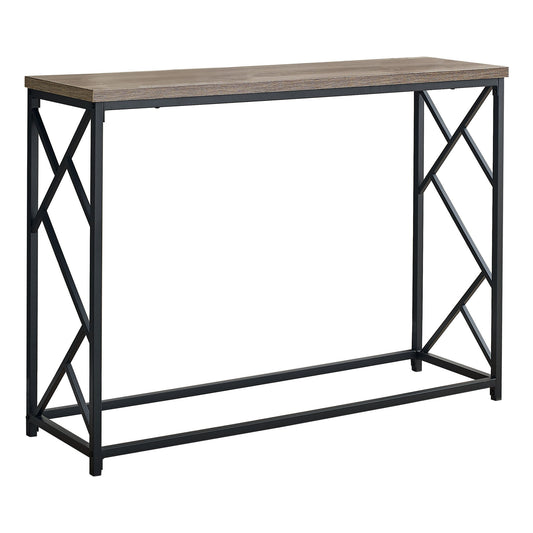 44" Taupe And Black Frame Console Table