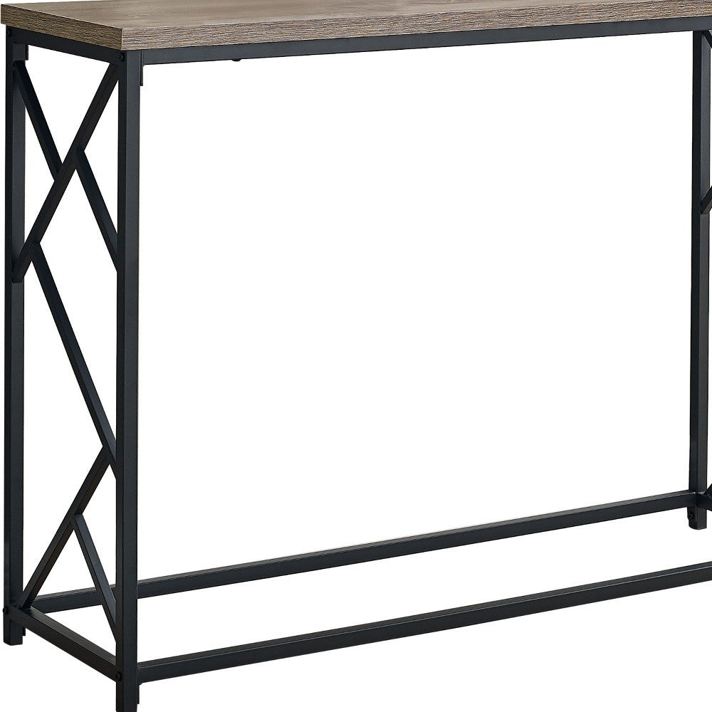 44" Taupe And Black Frame Console Table