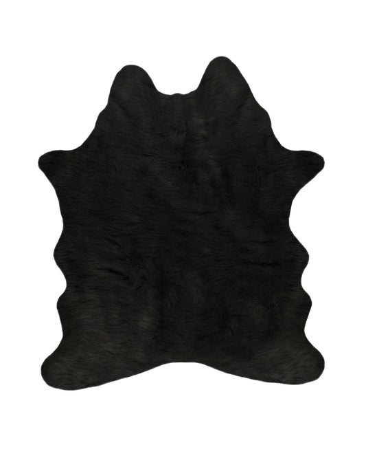 5' X 7' Black Faux Cowhide Area Rug