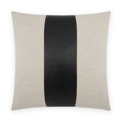 D.V. KAP HOME   24" x 24" Rodeo Band Pillow - Black Western Chic, Farmhouse, Band / Ribbon    - 3767-B-2424