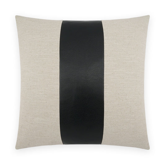 D.V. KAP HOME   24" x 24" Rodeo Band Pillow - Black Western Chic, Farmhouse, Band / Ribbon    - 3767-B-2424