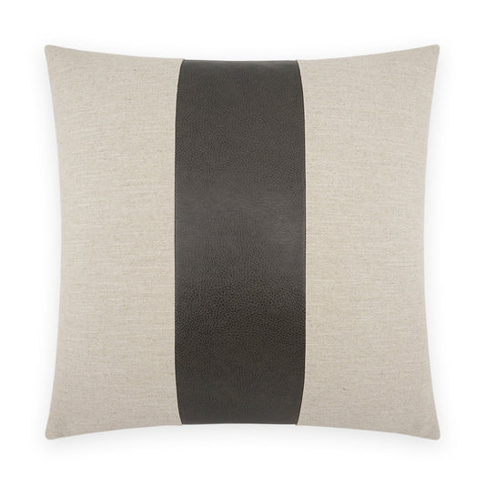 D.V. KAP HOME   24" x 24" Rodeo Band Pillow - Grey Western Chic, Farmhouse, Band / Ribbon    - 3767-G-2424