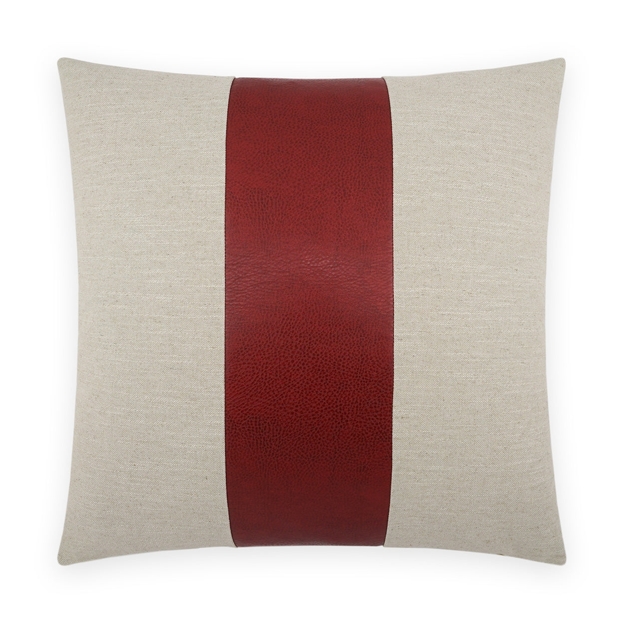 D.V. KAP HOME   24" x 24" Rodeo Band Pillow - Red Western Chic, Farmhouse, Band / Ribbon    - 3767-R-2424
