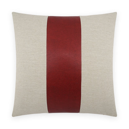 D.V. KAP HOME   24" x 24" Rodeo Band Pillow - Red Western Chic, Farmhouse, Band / Ribbon    - 3767-R-2424