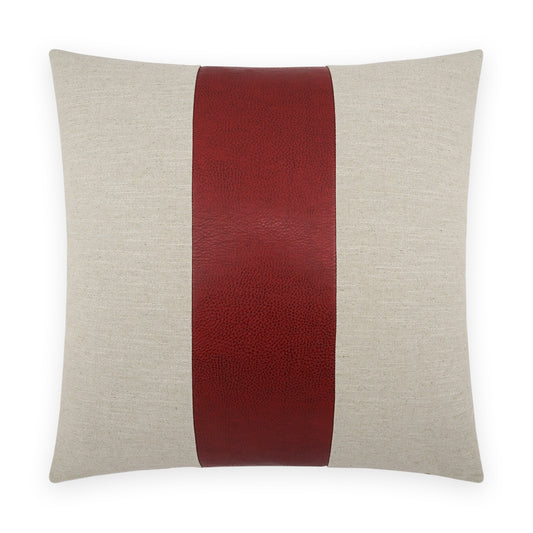 D.V. KAP HOME   24" x 24" Rodeo Band Pillow - Red Western Chic, Farmhouse, Band / Ribbon    - 3767-R-2424