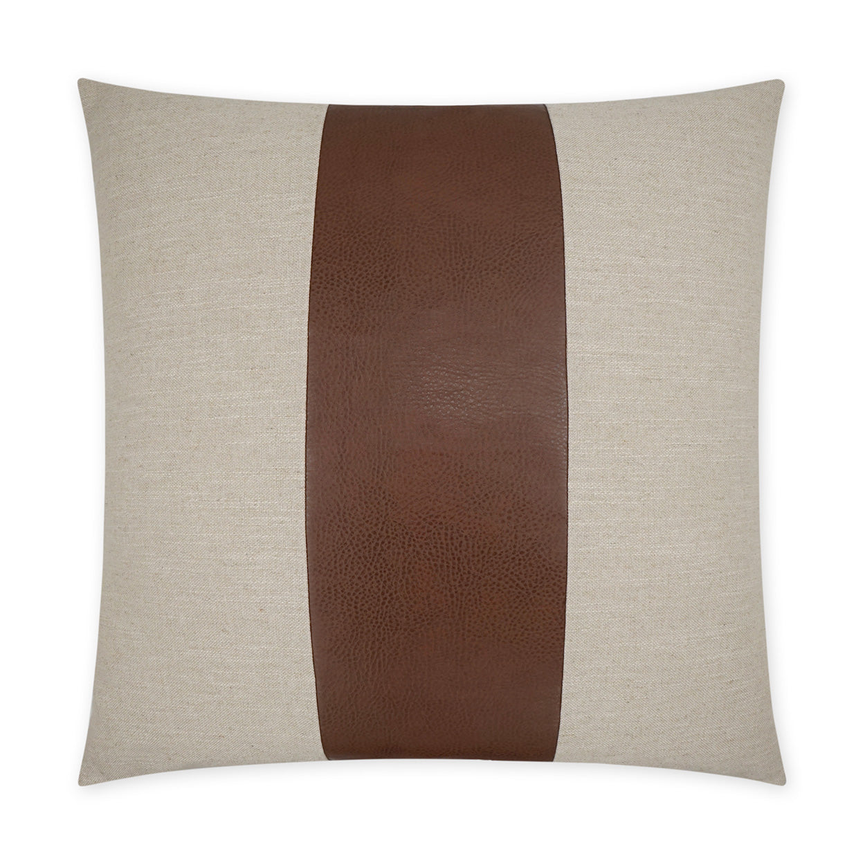 D.V. KAP HOME   24" x 24" Rodeo Band Pillow - Saddle Western Chic, Farmhouse, Band / Ribbon    - 3767-S-2424