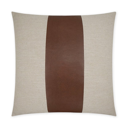 D.V. KAP HOME   24" x 24" Rodeo Band Pillow - Saddle Western Chic, Farmhouse, Band / Ribbon    - 3767-S-2424