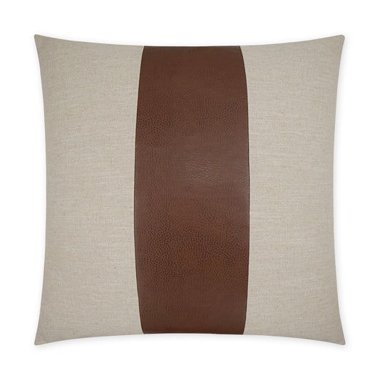 D.V. KAP HOME   24" x 24" Rodeo Band Pillow - Saddle Western Chic, Farmhouse, Band / Ribbon    - 3767-S-2424