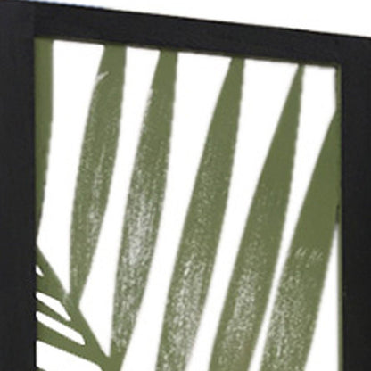 67" Green Solid Wood Panel Screen Room Divider