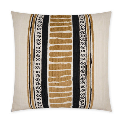 D.V. KAP HOME   24" x 24" Cholula Pillow - Black Global, Band / Ribbon    - 3768-B-2424