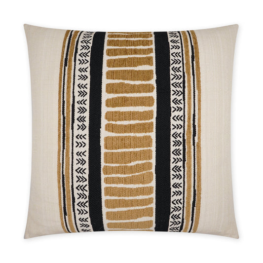 D.V. KAP HOME   24" x 24" Cholula Pillow - Black Global, Band / Ribbon    - 3768-B-2424