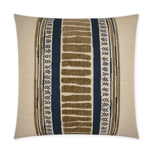 D.V. KAP HOME   24" x 24" Cholula Pillow - Indigo Global, Band / Ribbon    - 3768-I-2424