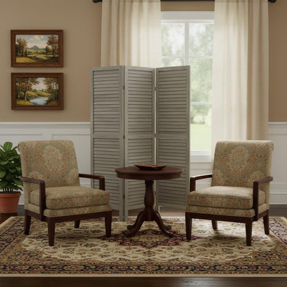 3 Panel Grey Shutter Screen Room Divider