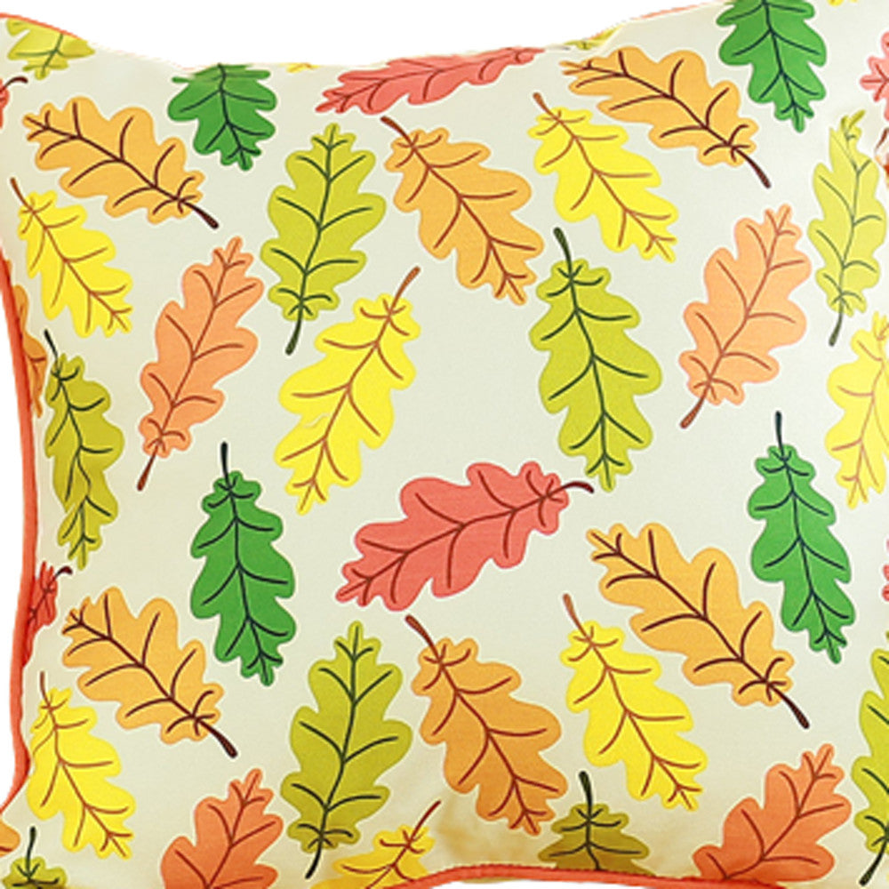 Set Of 4 18"  Autumn Leaves Throw Pillow Cover In Multicolor