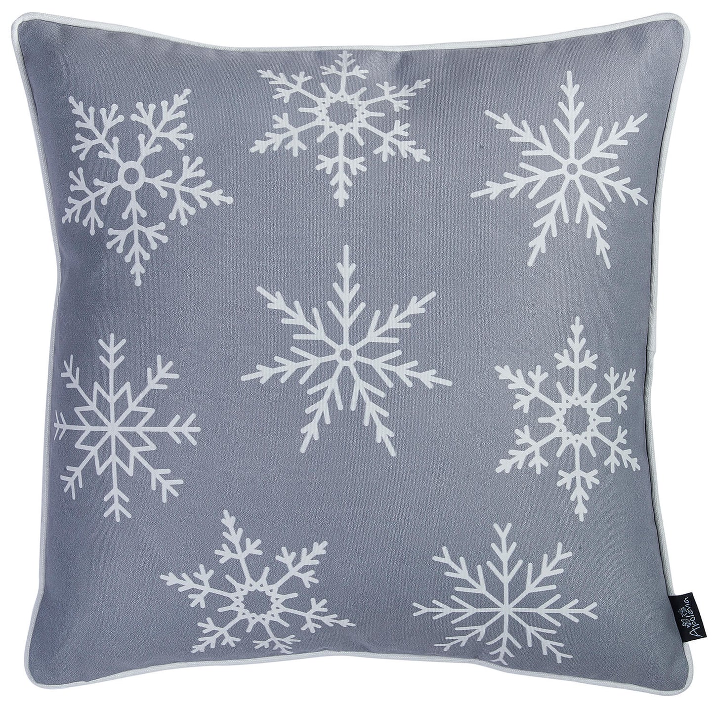 Set Of Four Silver Gray 18" Snowflakes Throw Pillow Covers