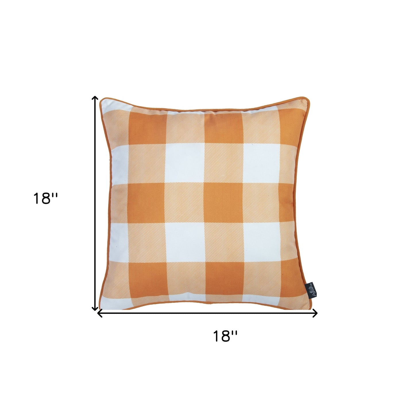 Set Of Four 18" Orange Plaid And Pumpkin Throw Pillow Covers