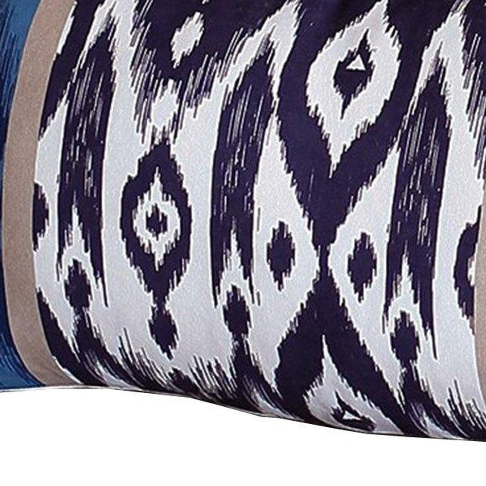 Set Of 4 20" Ikat Lumbar Pillow Cover In Beige