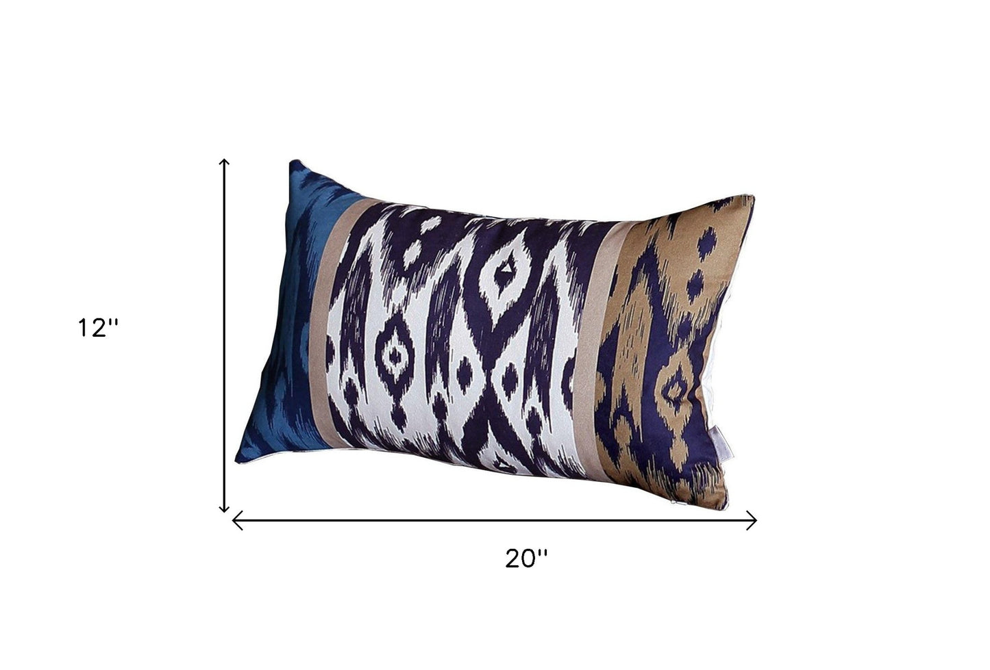 Set Of 4 20" Ikat Lumbar Pillow Cover In Beige