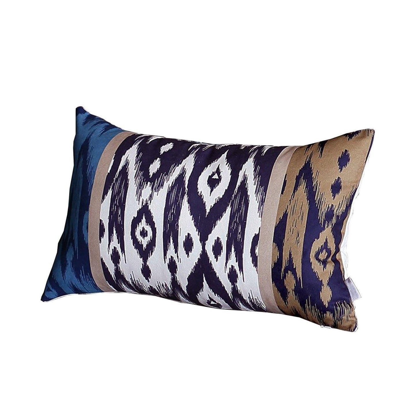 Set Of 4 20" Ikat Lumbar Pillow Cover In Beige