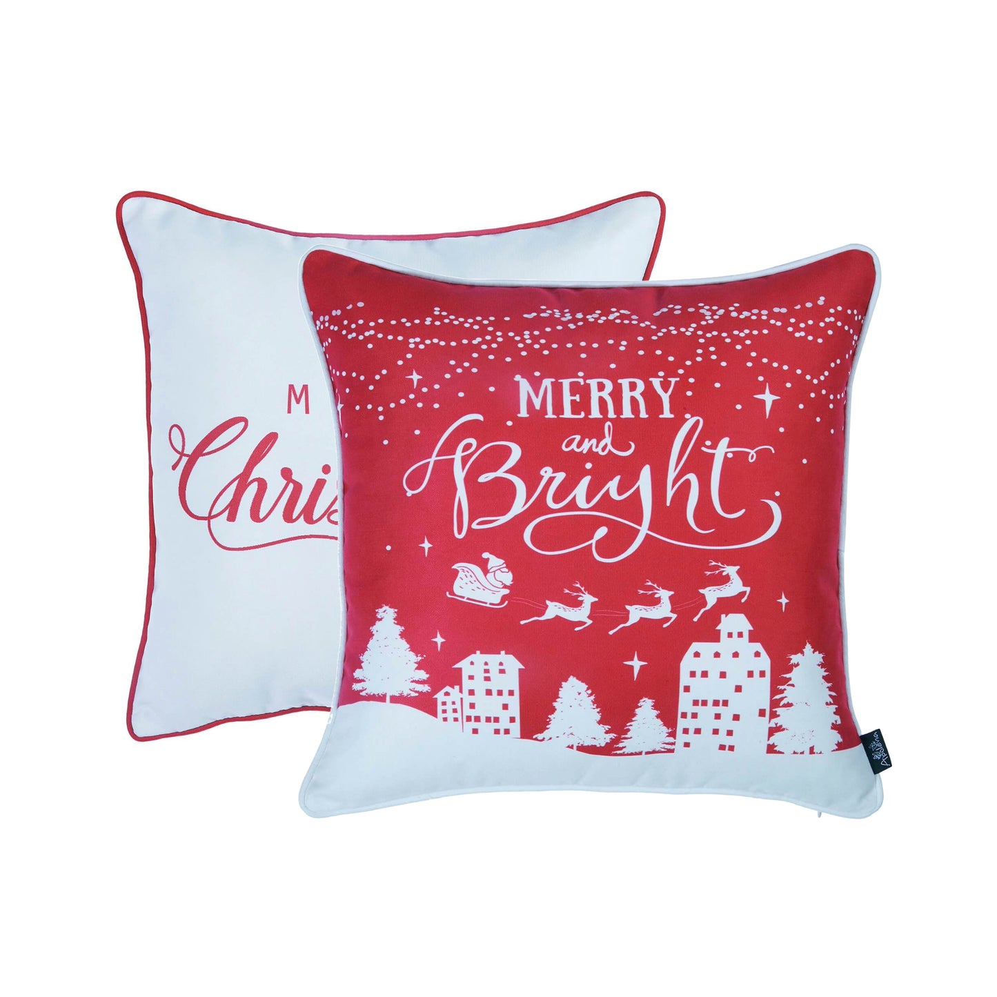 Set Of 2 18" Merry Christmas Throw Pillow Cover