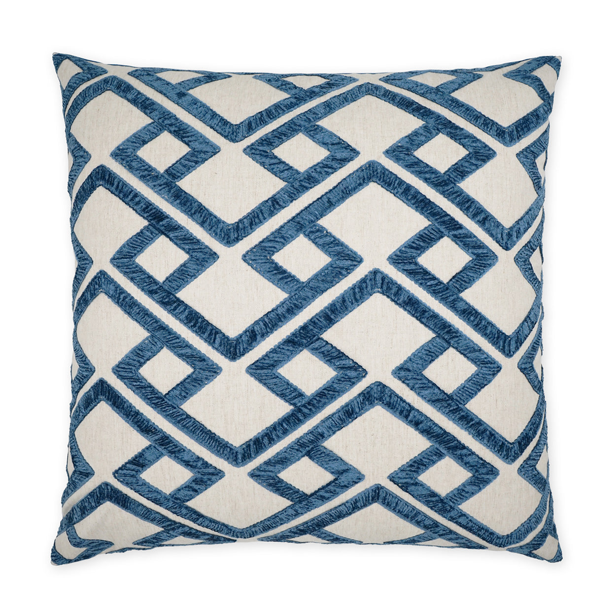 D.V. KAP HOME   24" x 24" Accolade Pillow - Blue Geometric    - 3769-B-2424