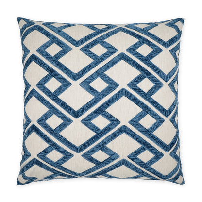D.V. KAP HOME   24" x 24" Accolade Pillow - Blue Geometric    - 3769-B-2424