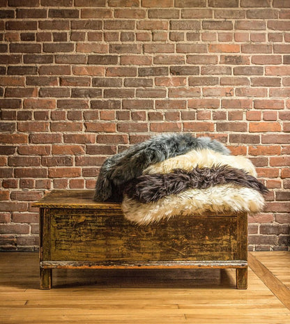 2' X 3' Warm Gray New Zealand Natural Sheepskin Rug