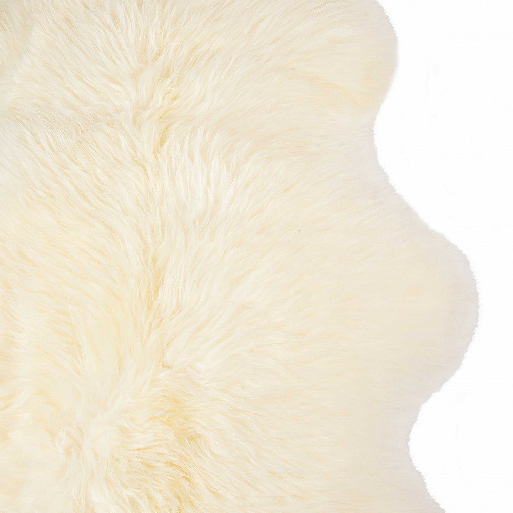 2' X 3' Yellow New Zealand Natural Sheepskin Rug