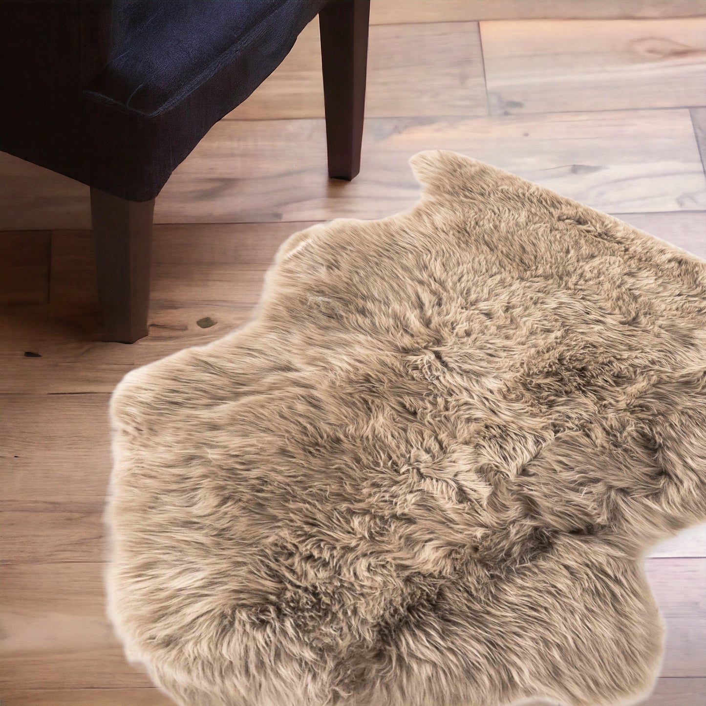 2' X 3' Navy New Zealand Natural Sheepskin Rug