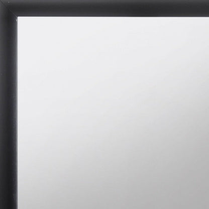 35" Black Square Wood Framed Mounted Dresser Mirror